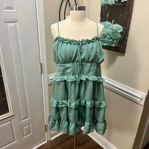 Wild Fable Teal Kiwi 4 Tier Adjustable Straps Sundress XXL